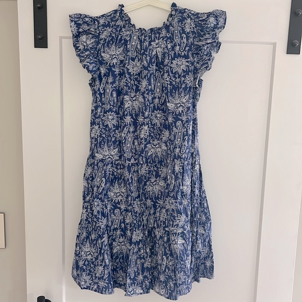 Ann Taylor blue sun mini dress, Ulla Johnson vibes